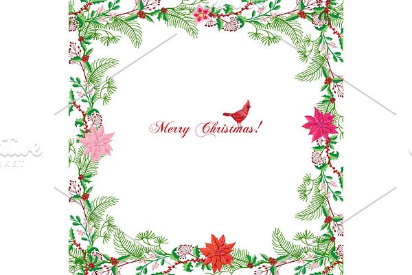 Christmas Background with Bird