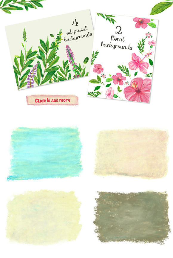Oil Pasterls Floral Collection in Illustrations - product preview 1