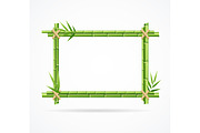 Realistic 3d Green Bamboo Frame. 