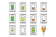 Smartphone battery charging icons