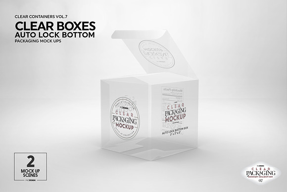 Clear Lock Bottom Boxes Mockup in Branding Mockups - product preview 1