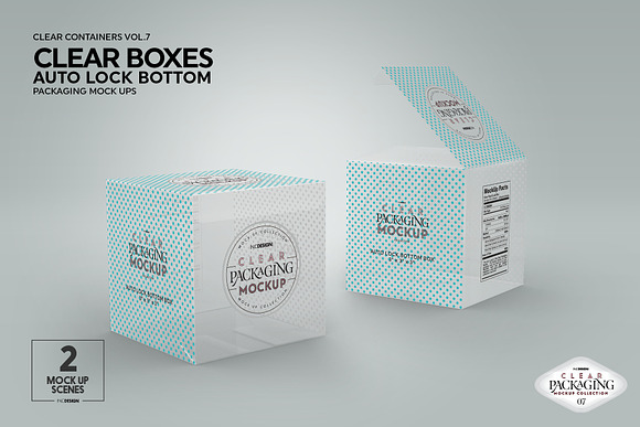 Clear Lock Bottom Boxes Mockup in Branding Mockups - product preview 2
