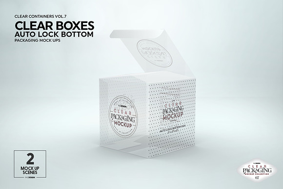 Clear Lock Bottom Boxes Mockup in Branding Mockups - product preview 7