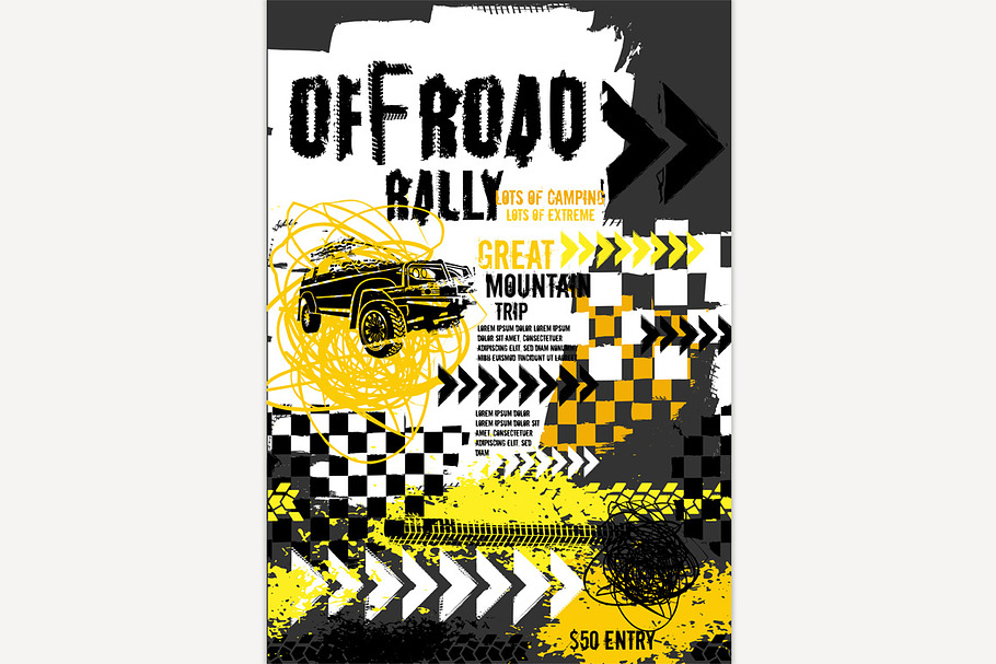 Off Road Rally Poster in Illustrations - product preview 8