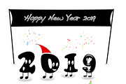 Animated numerals of 2019 year congr