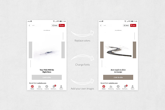 Light Pinterest Posts in Pinterest Templates - product preview 4