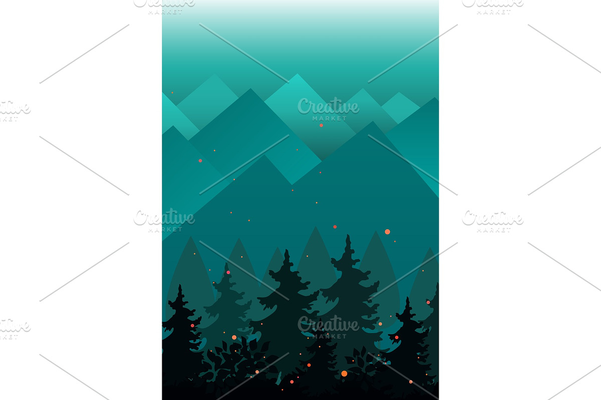 Vector Background with Mountains and in Illustrations - product preview 8
