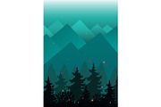 Vector Background with Mountains and