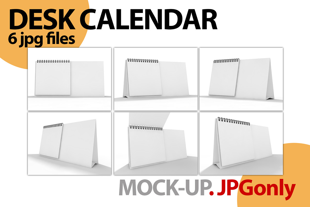 Empty desk calendar on table. Mockup in Illustrations - product preview 8