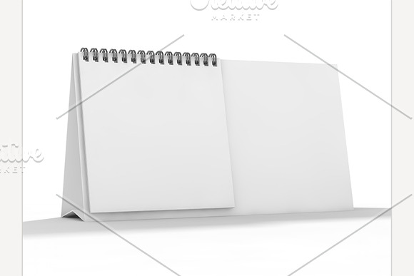 Empty desk calendar on table. Mockup in Illustrations - product preview 2