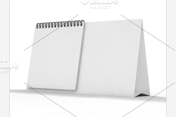 Empty desk calendar on table. Mockup in Illustrations - product preview 3