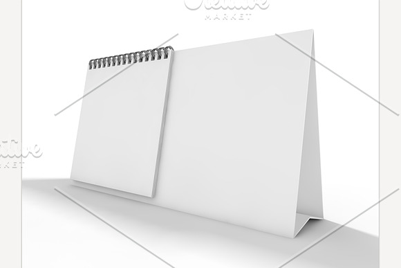 Empty desk calendar on table. Mockup in Illustrations - product preview 4