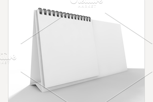 Empty desk calendar on table. Mockup in Illustrations - product preview 6