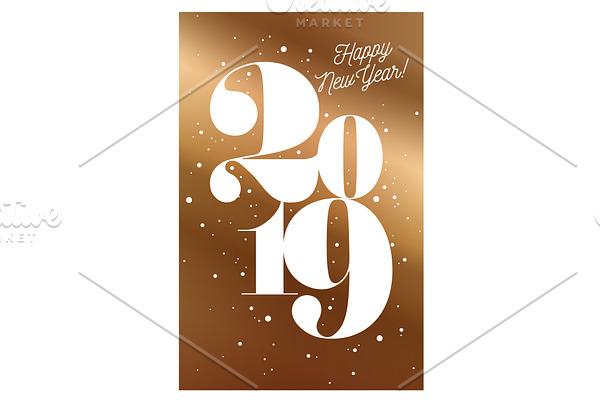 2019. Happy New Year. Greeting card