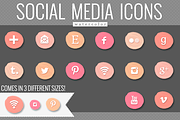 peach watercolor social media icons