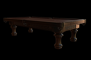 Pool Table: Classical Leather & Wood