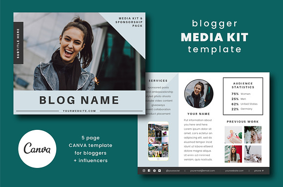 Blogger Media Kit in Resume Templates - product preview 4