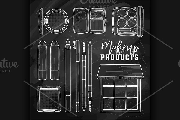 Sketch set of makeup products