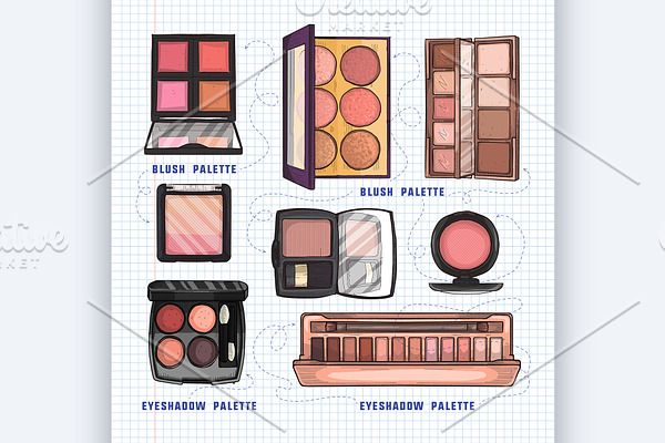 Color illustration of makeup product
