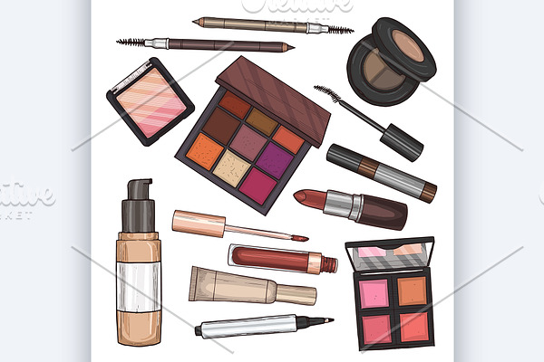 Color illustration of makeup product