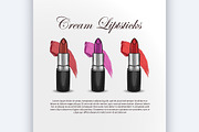  sketch of three cream lipsticks