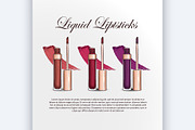 sketch of three liquid lipsticks