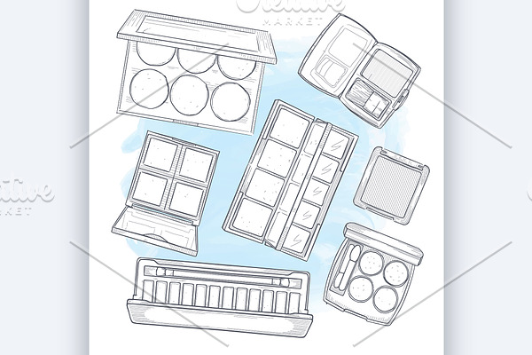 Vector illustration of makeup produc