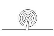 Wi Fi antenna icon on white