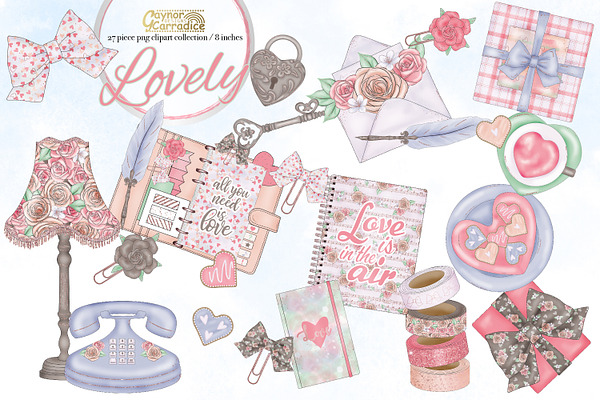 Lovely- Valentine clipart collection