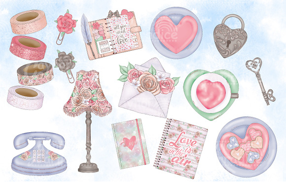 Lovely- Valentine clipart collection in Illustrations - product preview 1