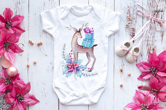 Baby Onesie Mockup - Christmas Pink in Product Mockups - product preview 1