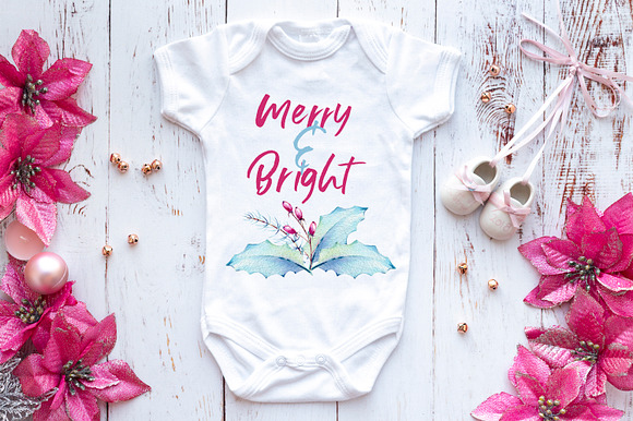 Baby Onesie Mockup - Christmas Pink in Product Mockups - product preview 2