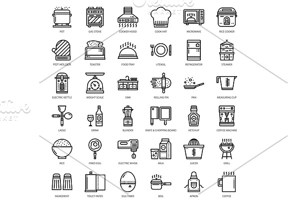 Kitchen icons in Icons - product preview 2