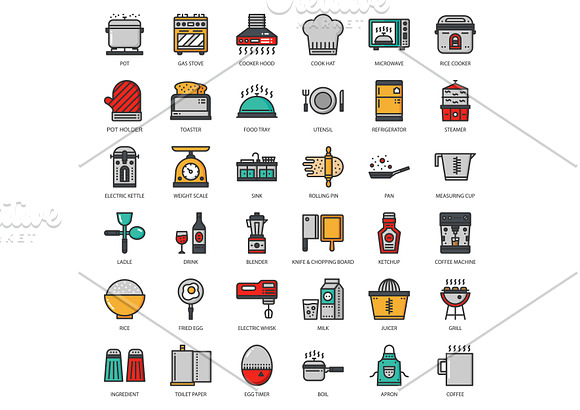 Kitchen icons in Icons - product preview 3