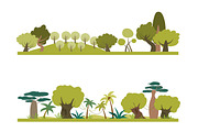 Set of different trees species