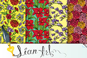 Seamless patterns with flowers