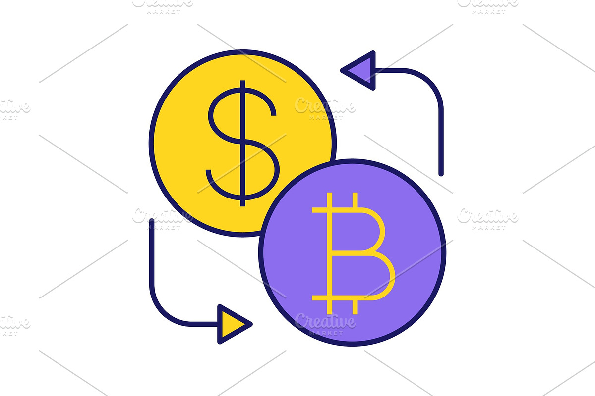 Bitcoin and dollar exchange icon in Icons - product preview 8