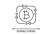 Bitcoin exchange linear icon