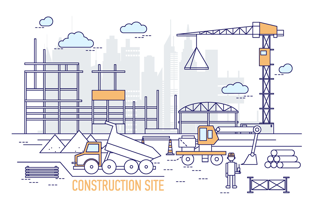 Construction site illustration in Illustrations - product preview 8
