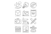 Creative line icons. Process of