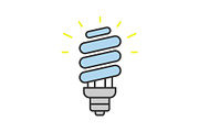 Energy saving light bulb color icon