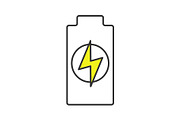 Battery charging color icon
