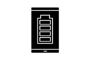 Charged smartphone battery icon