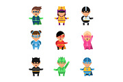 Kids superheroes. Cartoon 2d game
