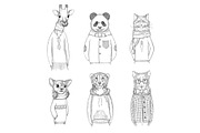 Fashion animal characters. Hipster