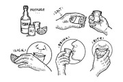 Tequila drink instructions engraving
