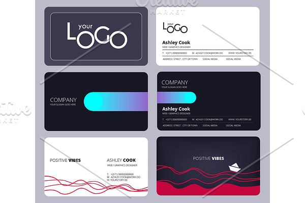 Visiting cards. Business style