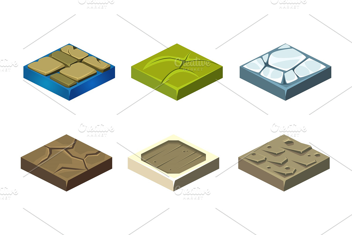 Stone game platforms set, user in Textures - product preview 8