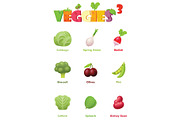 Vector vegetables icon set