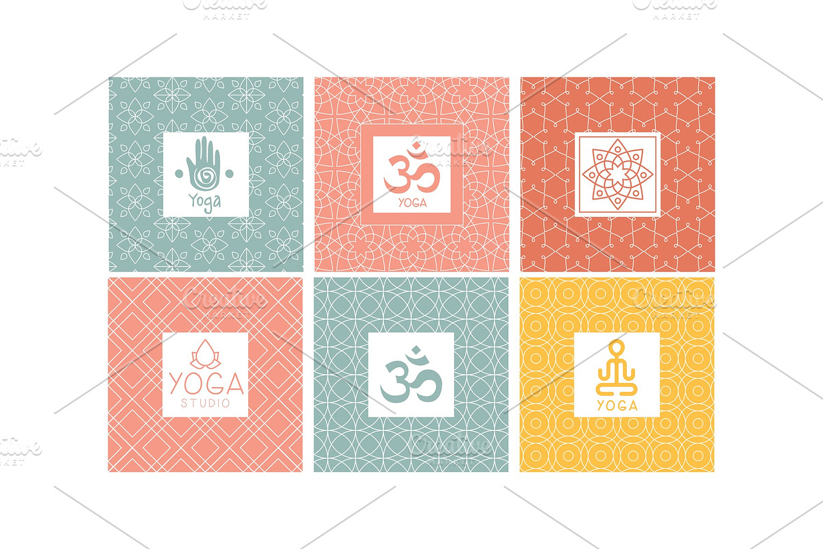 Yoga studio logo design set in Illustrations - product preview 8